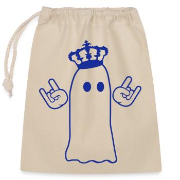 Mignon Métal Halloween Fantôme Roi Couronne Fantôme - Sac cadeau en coton avec cordon (25 x 30 cm) - nature - Devant