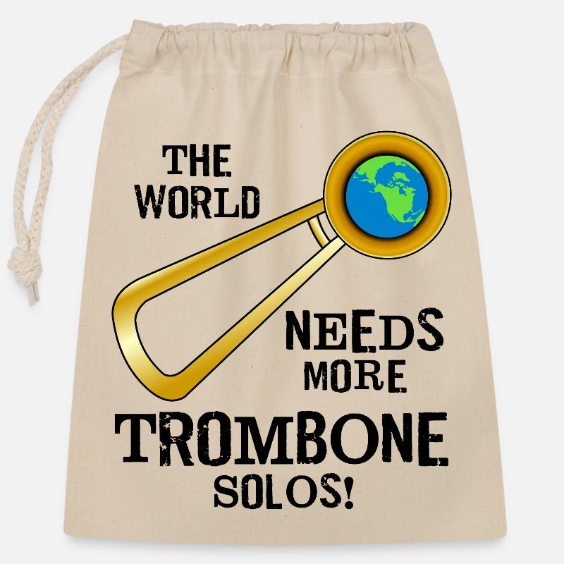 Trombone Solos - Sac cadeau en coton avec cordon (25 x 30 cm) - nature