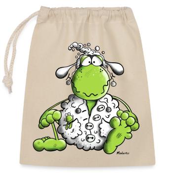 Grenouille en vêtements de mouton - Sac cadeau en coton avec cordon (25 x 30 cm) - nature - Devant