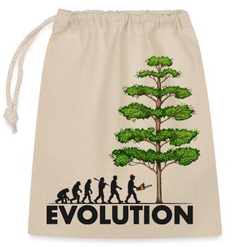 Tronçonneuse Evolution Grey Big Tree - Sac cadeau en coton avec cordon (25 x 30 cm) - nature - Devant