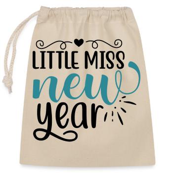 Design Little miss new year - Sac cadeau en coton avec cordon (25 x 30 cm) - nature - Devant
