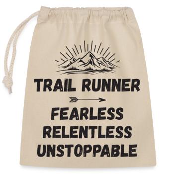 Trail Runner - Intrépide. Implacable. Imparable. - Sac cadeau en coton avec cordon (25 x 30 cm) - nature - Devant