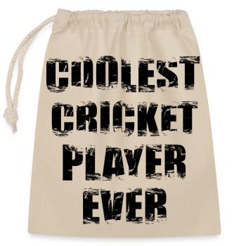 Cool cricketer - Closable cotton gift bag (25x30cm) - nature - Front