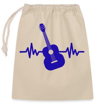 Heartbeat Guitar - Rock 'n' Roll Punk Band Metal - Sac cadeau en coton avec cordon (25 x 30 cm) - nature - Devant