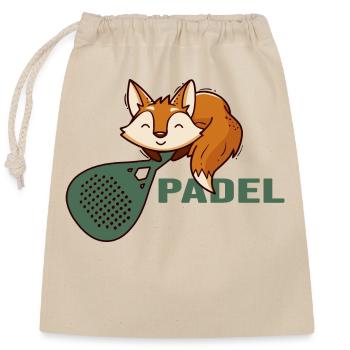 Padel Padel Tennis Fox - Sac cadeau en coton avec cordon (25 x 30 cm) - nature - Devant