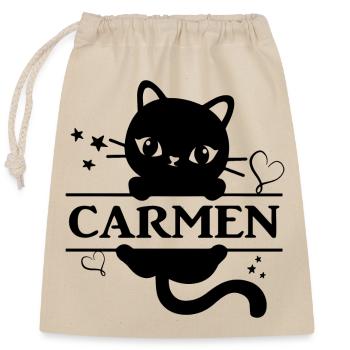 Carmen t-shirt t-shirt chat Katze chat chat gato - Sac cadeau en coton avec cordon (25 x 30 cm) - nature - Devant