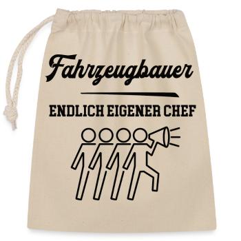 Fahrzeugbauer Chef Selbstständigkeit Firma Gründen - Verschließbarer Geschenkbeutel aus Baumwolle (25x30cm) - Natur - Vorne