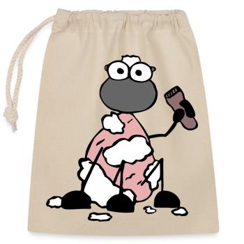 Shaved Sheep - Closable cotton gift bag (25x30cm) - nature - Front