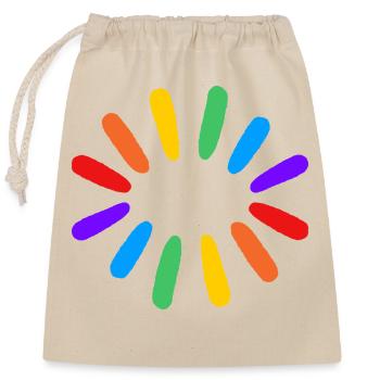 Rainbow Sun LGBTQIA gay pride - Sac cadeau en coton avec cordon (25 x 30 cm) - nature - Devant