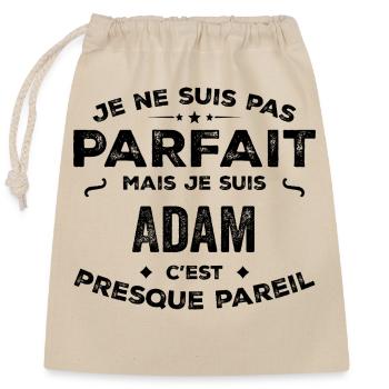 Adam – ein Vorname, eine lustige und stolze Legende - Verschließbarer Geschenkbeutel aus Baumwolle (25x30cm) - Natur - Vorne