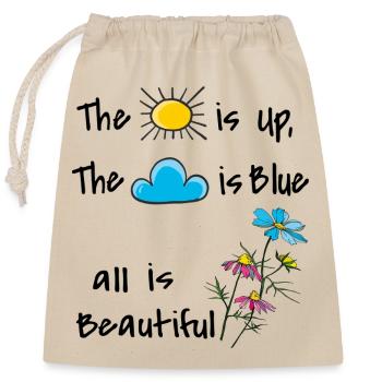 Life is beautiful - Verschließbarer Geschenkbeutel aus Baumwolle (25x30cm) - Natur - Vorne