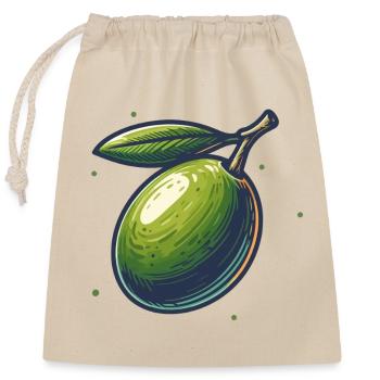 Illustration de Olive Verte Naturelle - Sac cadeau en coton avec cordon (25 x 30 cm) - nature - Devant