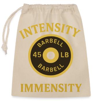 Intensive Barbell Weights Design - Closable cotton gift bag (25x30cm) - nature - Front