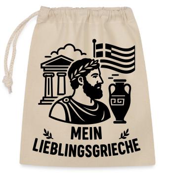 Maillot de supporter grec préféré - Sac cadeau en coton avec cordon (25 x 30 cm) - nature - Devant