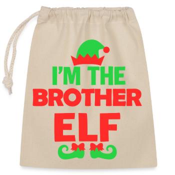 Im the Brother Elf - Closable cotton gift bag (25x30cm) - nature - Front