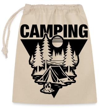 Camping sous tente Symbole de la nature - Sac cadeau en coton avec cordon (25 x 30 cm) - nature - Devant