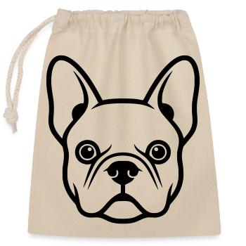 Tête de Frenchie Bulldog Français - Sac cadeau en coton avec cordon (25 x 30 cm) - nature - Devant
