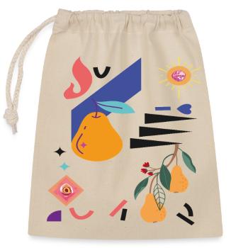 Fantasme de la poire fruitée - Sac cadeau en coton avec cordon (25 x 30 cm) - nature - Devant
