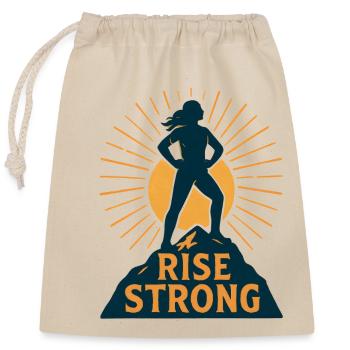 Rise Strong Sonnenaufgang Mut - Verschließbarer Geschenkbeutel aus Baumwolle (25x30cm) - Natur - Vorne