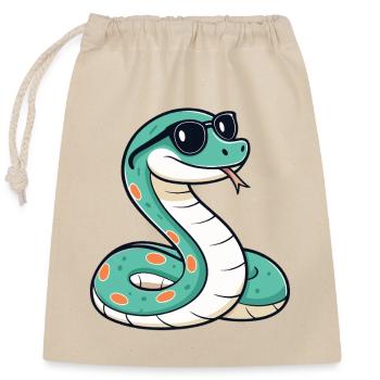 Snake Casual Sonnenbrillen - Verschließbarer Geschenkbeutel aus Baumwolle (25x30cm) - Natur - Vorne