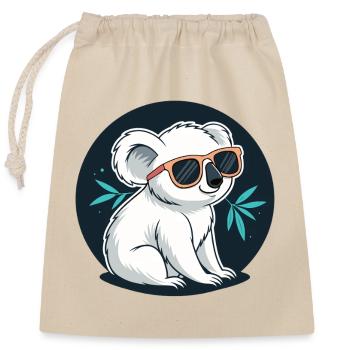 Koala-Chic-Sonnenbrillen - Verschließbarer Geschenkbeutel aus Baumwolle (25x30cm) - Natur - Vorne