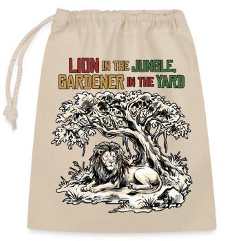 Gardener Lion - Closable cotton gift bag (25x30cm) - nature - Front