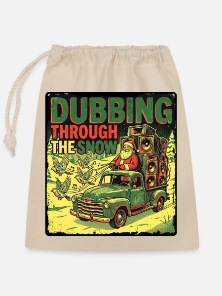 Dub Reggae Weihnachtsmann - Verschließbarer Geschenkbeutel aus Baumwolle (25x30cm) - Natur