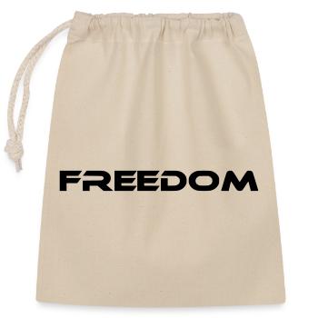freedom schriftzug - Verschließbarer Geschenkbeutel aus Baumwolle (25x30cm) - Natur - Vorne