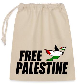 Free palestine - Sac cadeau en coton avec cordon (25 x 30 cm) - nature - Devant