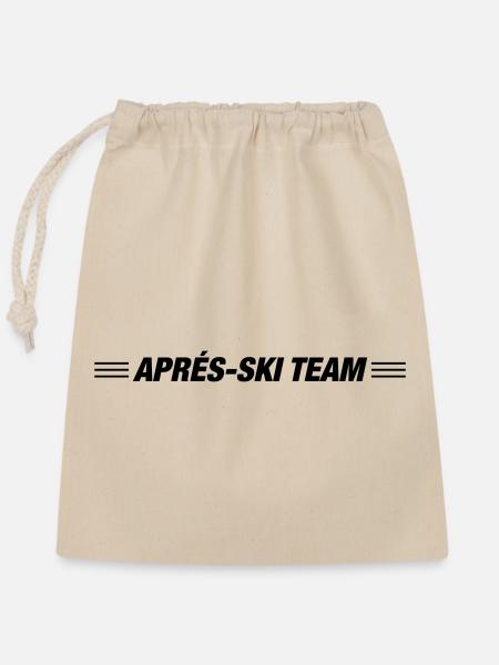 Apres Ski Team - Verschließbarer Geschenkbeutel aus Baumwolle (25x30cm) - Natur