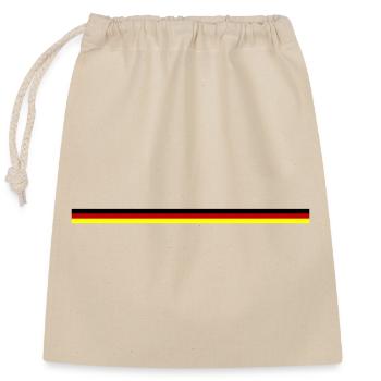 Fahne Deutschland - Verschließbarer Geschenkbeutel aus Baumwolle (25x30cm) - Natur - Vorne