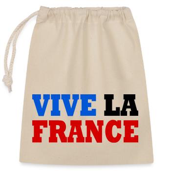 Vive la france - Sac cadeau en coton avec cordon (25 x 30 cm) - nature - Devant