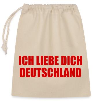 Ich liebe dich deutschland - Verschließbarer Geschenkbeutel aus Baumwolle (25x30cm) - Natur - Vorne
