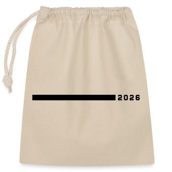 2026 Line - Closable cotton gift bag (25x30cm) - nature - Front