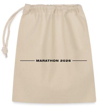 Ligne Marathon 2026 - Sac cadeau en coton avec cordon (25 x 30 cm) - nature - Devant