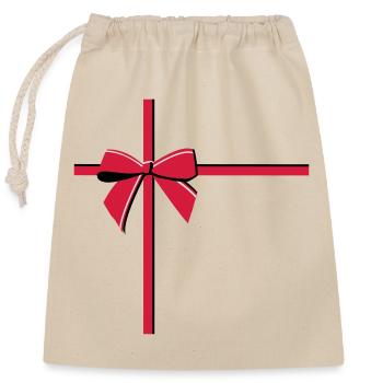 loop - Closable cotton gift bag (25x30cm) - nature - Front