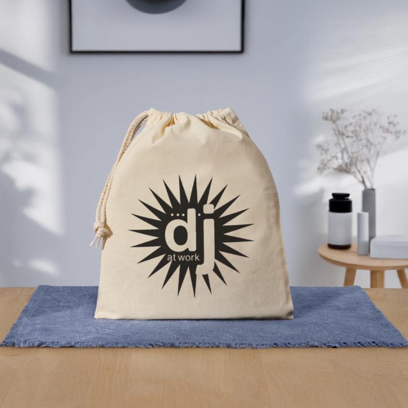 dj_at_work Closable cotton gift bag (25x30cm)
