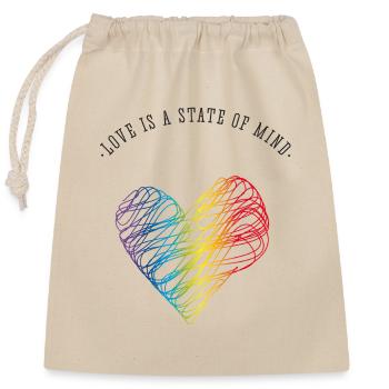 amour amour cœur gay Saint-Valentin Fierté arc-en-ciel - Sac cadeau en coton avec cordon (25 x 30 cm) - nature - Devant