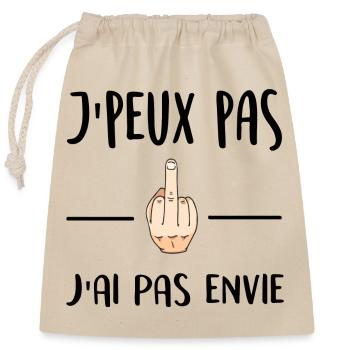 I can not I do not want - Closable cotton gift bag (25x30cm) - nature - Front