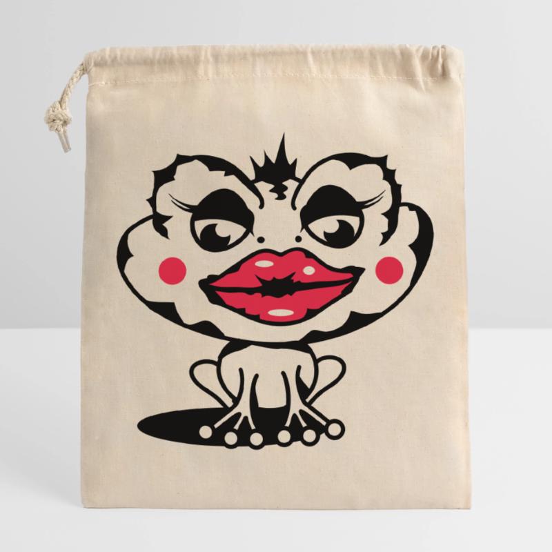 A toad with a thick lip Closable cotton gift bag (25x30cm)