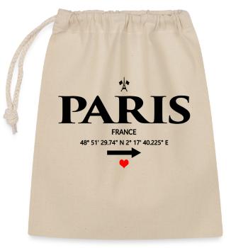 Paris - France - Sac cadeau en coton avec cordon (25 x 30 cm) - nature - Devant