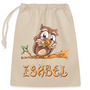 Owl Isabel - Closable cotton gift bag (25x30cm) - nature - Front
