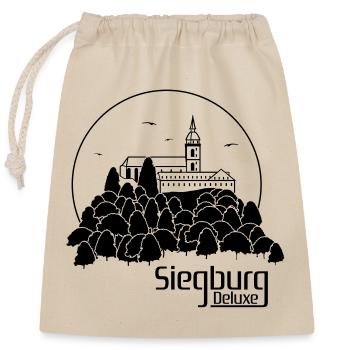 Siegburg Deluxe Motiv - Verschließbarer Geschenkbeutel aus Baumwolle (25x30cm) - Natur - Vorne