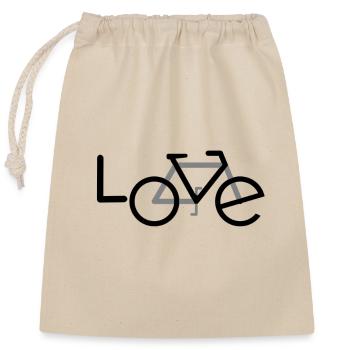 Bicycle cyclist Hobby passion - Closable cotton gift bag (25x30cm) - nature - Front