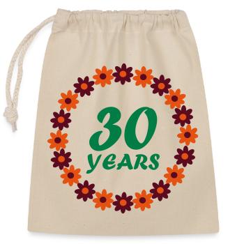 30 years - Closable cotton gift bag (25x30cm) - nature - Front