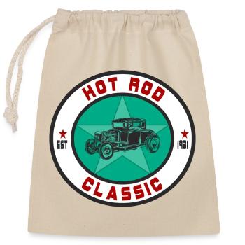 Hot Rod Classic Oldtimer Auto Car US Car Geschenk - Verschließbarer Geschenkbeutel aus Baumwolle (25x30cm) - Natur - Vorne