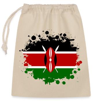 Kenia Klecks / Kenya Geschenk Afrika Mombasa - Verschließbarer Geschenkbeutel aus Baumwolle (25x30cm) - Natur - Vorne