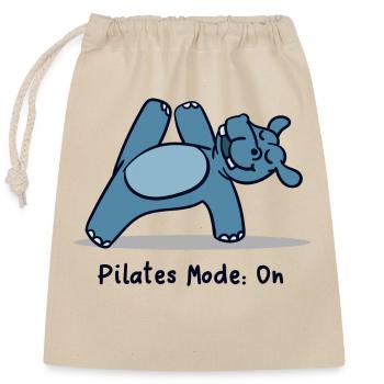 Hippopotame mignon Hippo Pilates Fitness Gym - Sac cadeau en coton avec cordon (25 x 30 cm) - nature - Devant