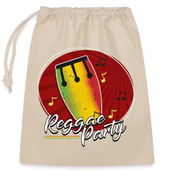 Fête Reggae Drum Tee - Sac cadeau en coton avec cordon (25 x 30 cm) - nature - Devant