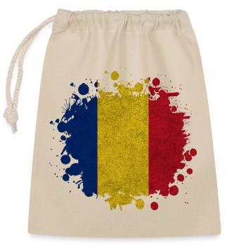 Rumänien Klecks Vintage / Geschenk Bukarest - Verschließbarer Geschenkbeutel aus Baumwolle (25x30cm) - Natur - Vorne